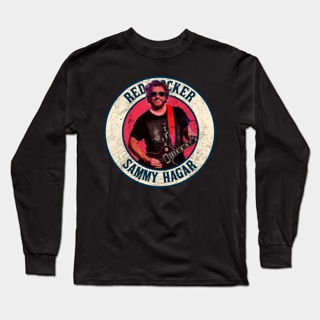 Retro Style Fan Art Design Sammy Hagar /// Red Rockers Long Sleeve T-Shirt by rido public